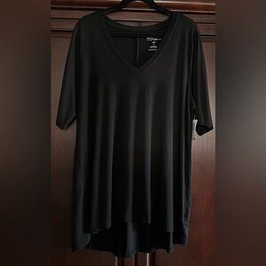 Torrid Black Favorite Super Soft Knit V-Neck HiLo Tee.